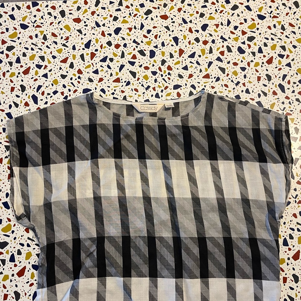 Cassidy Black and White Checkered Women's Top